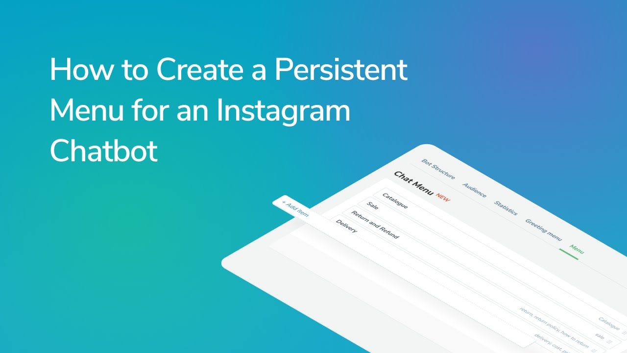 How to Create a Persistent Menu for an Instagram Chatbot | Free Chatbot Builder