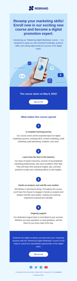 Education free email template