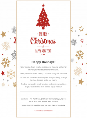 Holiday free email template